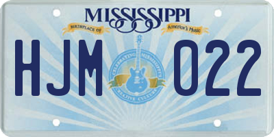 MS license plate HJM022