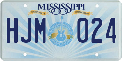 MS license plate HJM024