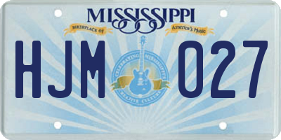 MS license plate HJM027