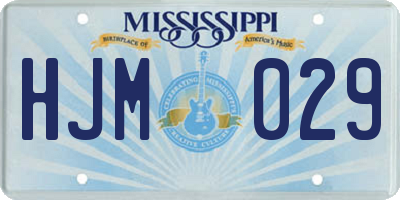 MS license plate HJM029