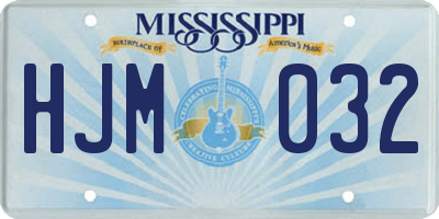 MS license plate HJM032
