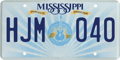 MS license plate HJM040