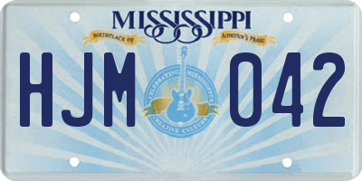 MS license plate HJM042