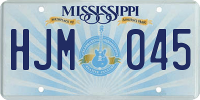 MS license plate HJM045