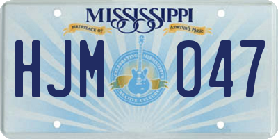 MS license plate HJM047