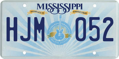 MS license plate HJM052