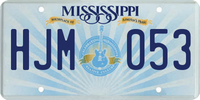 MS license plate HJM053