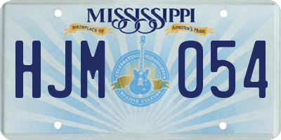 MS license plate HJM054