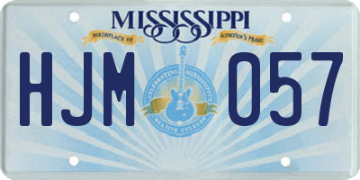 MS license plate HJM057