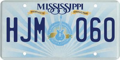 MS license plate HJM060