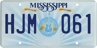 MS license plate HJM061