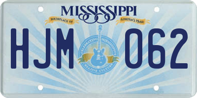 MS license plate HJM062