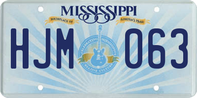 MS license plate HJM063