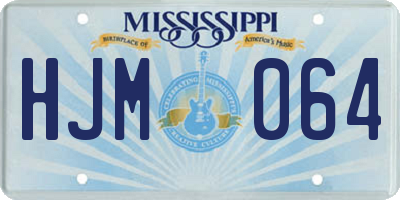 MS license plate HJM064