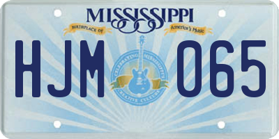 MS license plate HJM065
