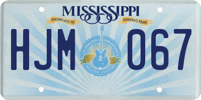 MS license plate HJM067