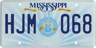 MS license plate HJM068