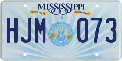 MS license plate HJM073