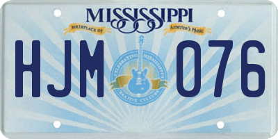 MS license plate HJM076