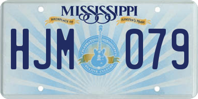 MS license plate HJM079