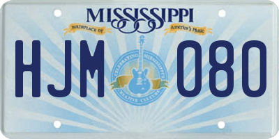 MS license plate HJM080