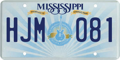MS license plate HJM081