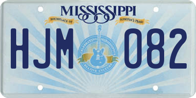 MS license plate HJM082