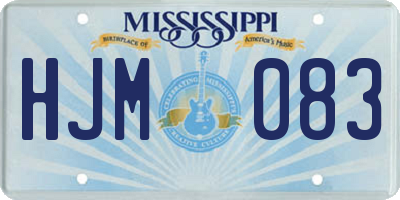 MS license plate HJM083
