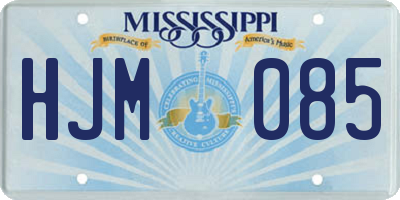 MS license plate HJM085
