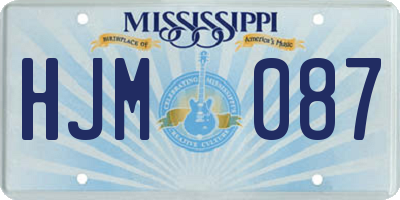 MS license plate HJM087