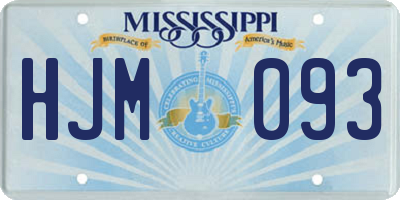 MS license plate HJM093