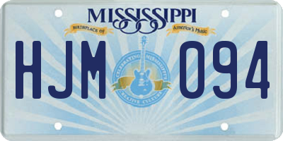 MS license plate HJM094