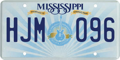 MS license plate HJM096