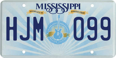MS license plate HJM099