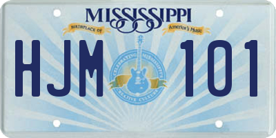 MS license plate HJM101