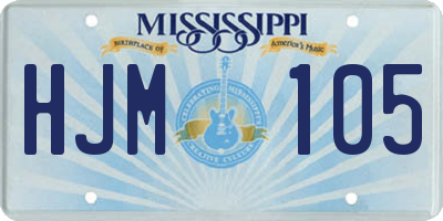 MS license plate HJM105