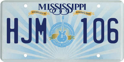MS license plate HJM106