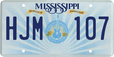 MS license plate HJM107