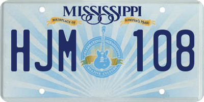 MS license plate HJM108