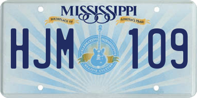 MS license plate HJM109