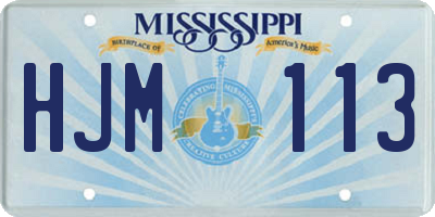 MS license plate HJM113