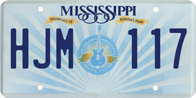 MS license plate HJM117