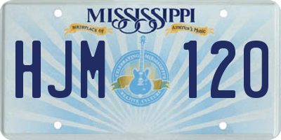 MS license plate HJM120
