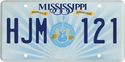 MS license plate HJM121