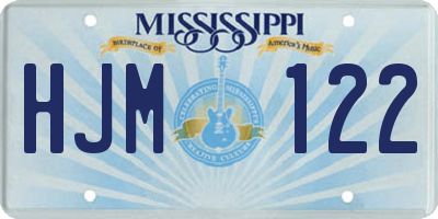 MS license plate HJM122
