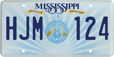 MS license plate HJM124