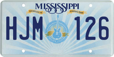 MS license plate HJM126