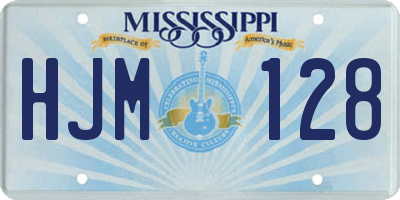 MS license plate HJM128