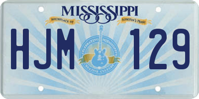 MS license plate HJM129