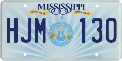 MS license plate HJM130